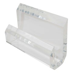 1980's Thick Lucite Magazine Stand Attributed to Karl Springer