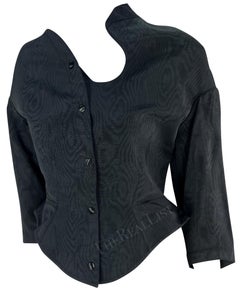 1980s Thierry Mugler Asymmetric Navy Blazer Jacket
