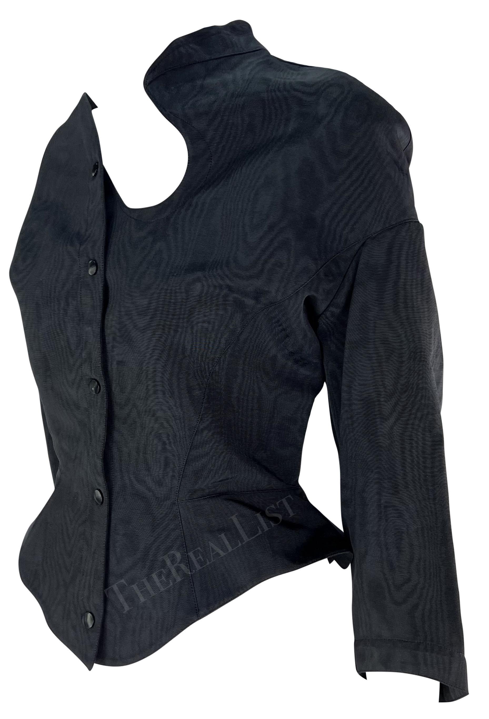 Chaqueta blazer azul marino asimétrica Thierry Mugler de los años 80 Negro en venta