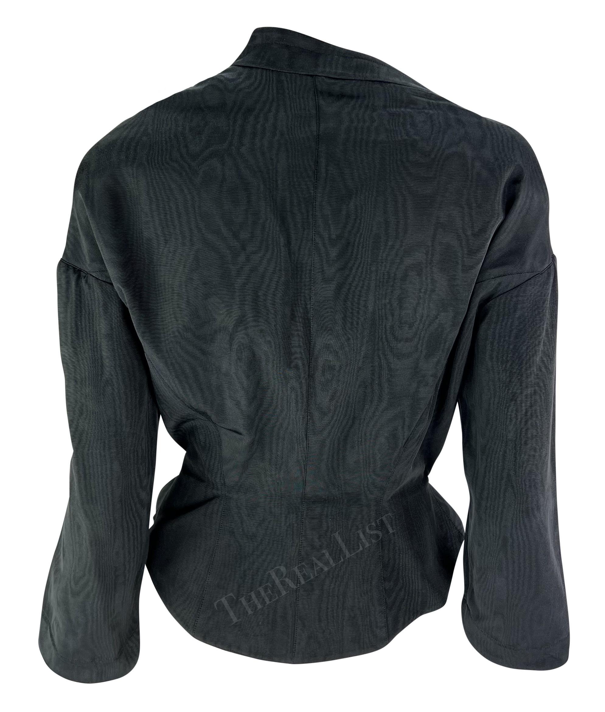 1980s Thierry Mugler Asymmetric Navy Blazer Jacket For Sale 1