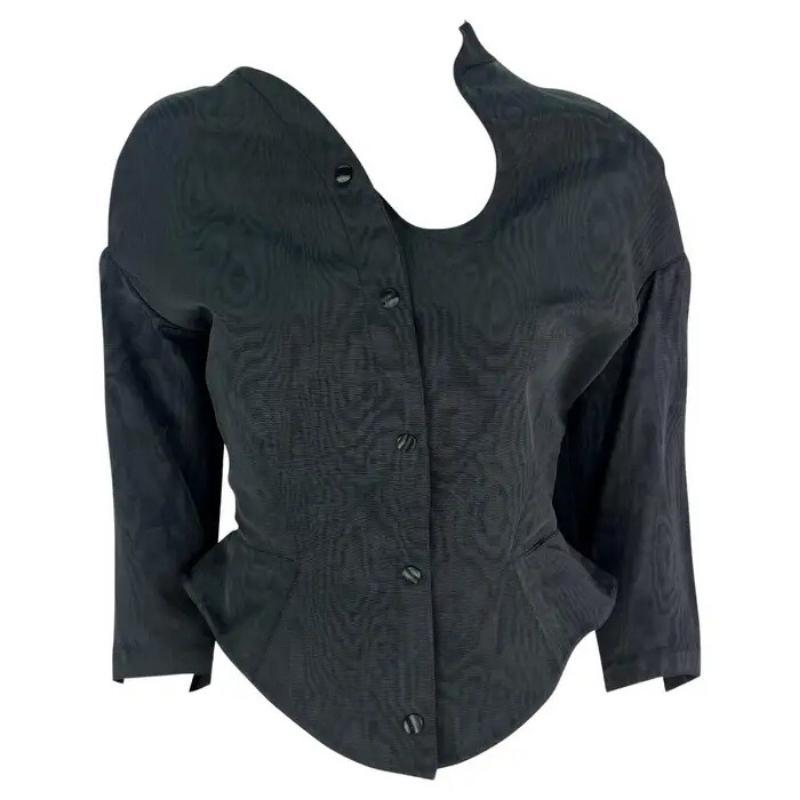 Giacca blazer asimmetrica anni '80 di Thierry Mugler, in stile navy in vendita
