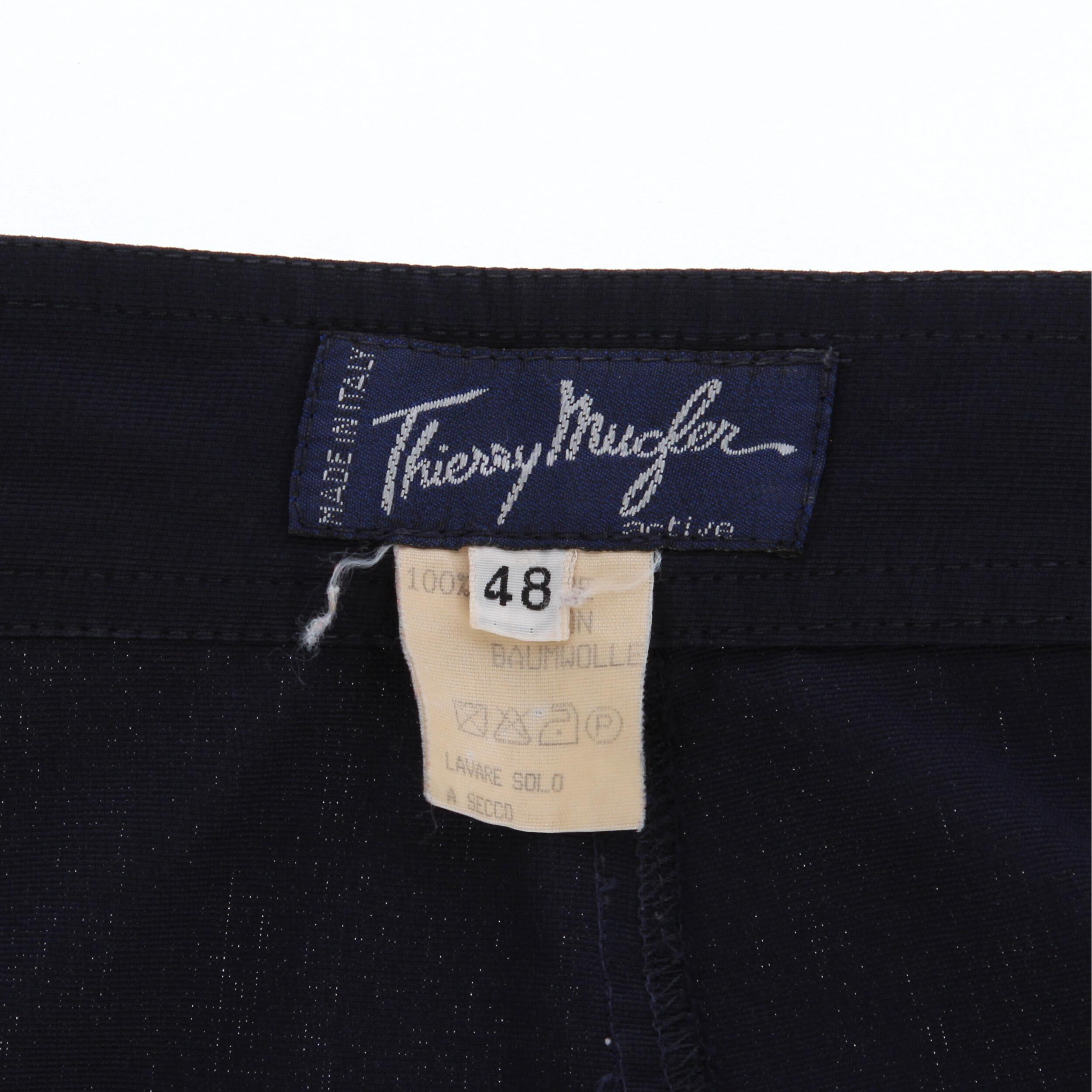 Black 1980s Thierry Mugler Blue Skirt For Sale