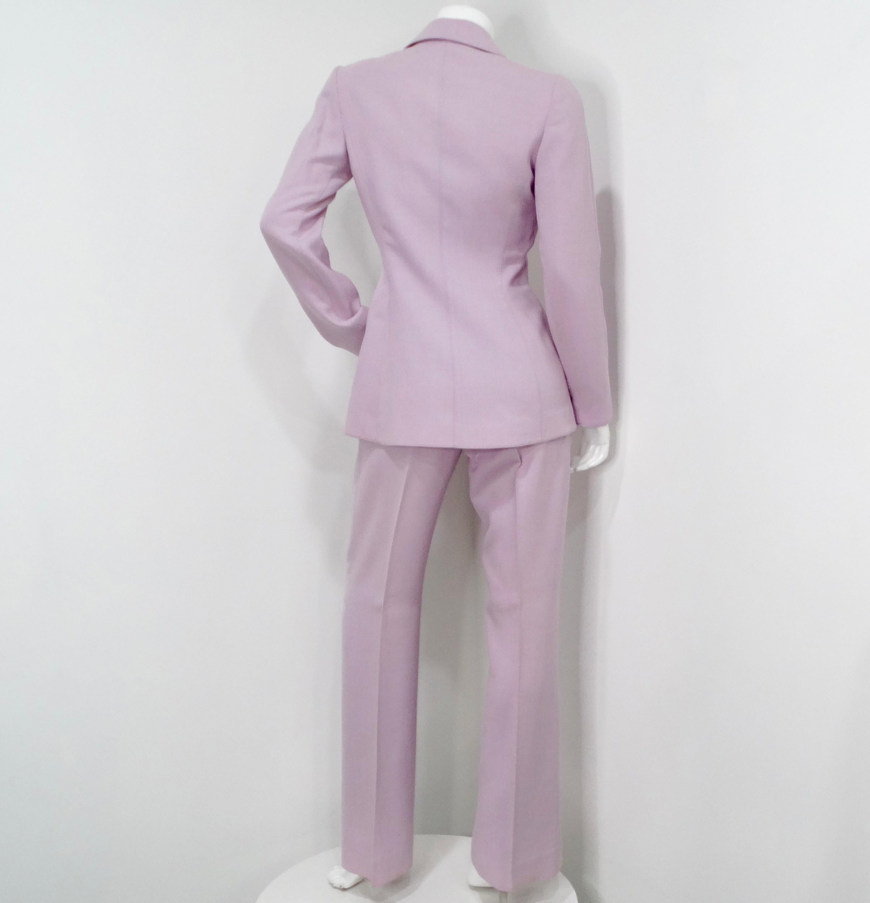 1980er Thierry Mugler Couture Helllila Blazer & Hosenanzug Set im Angebot 2