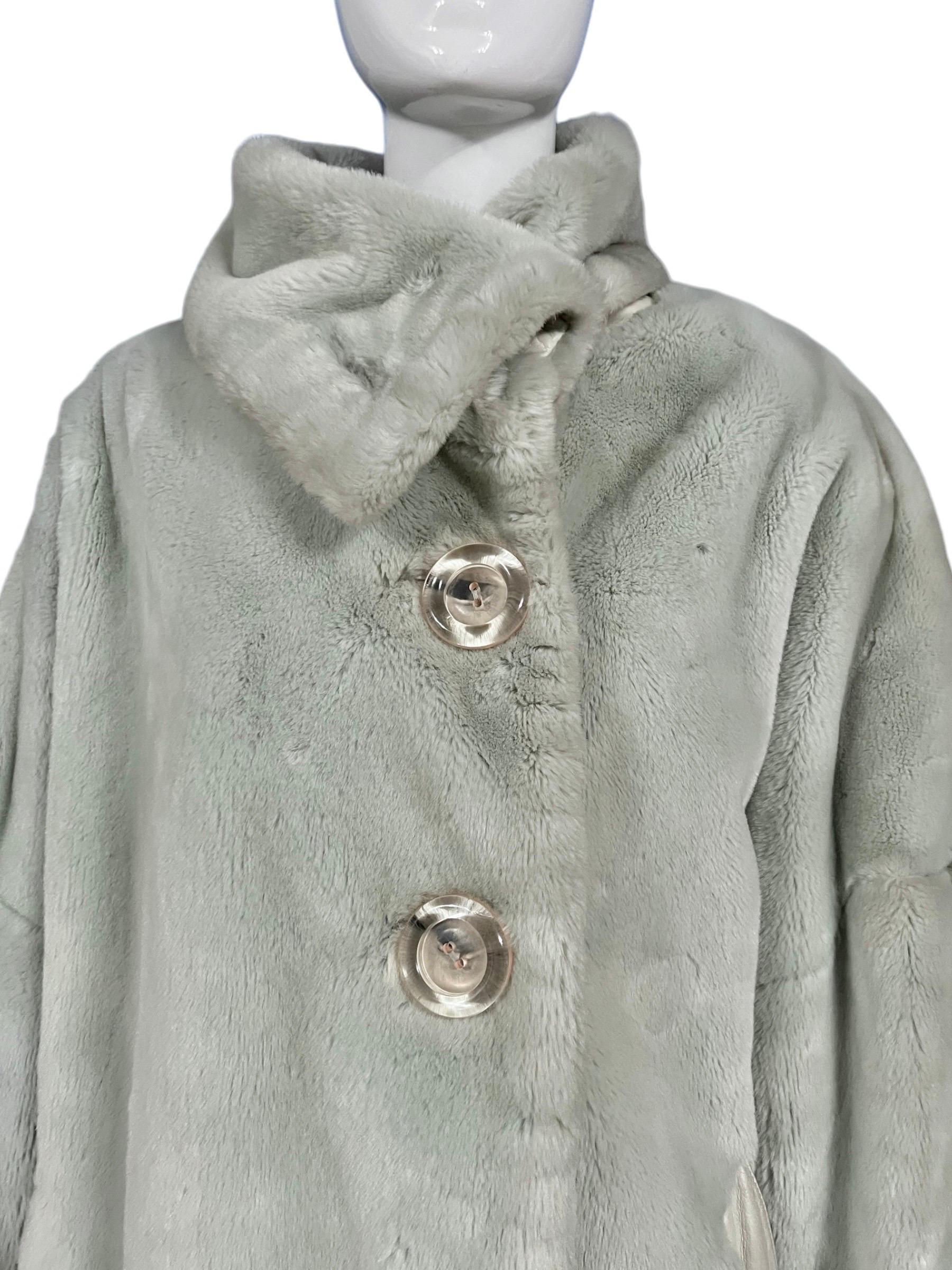 1980’s Thierry Mugler Faux Fur Oversized Coat 1