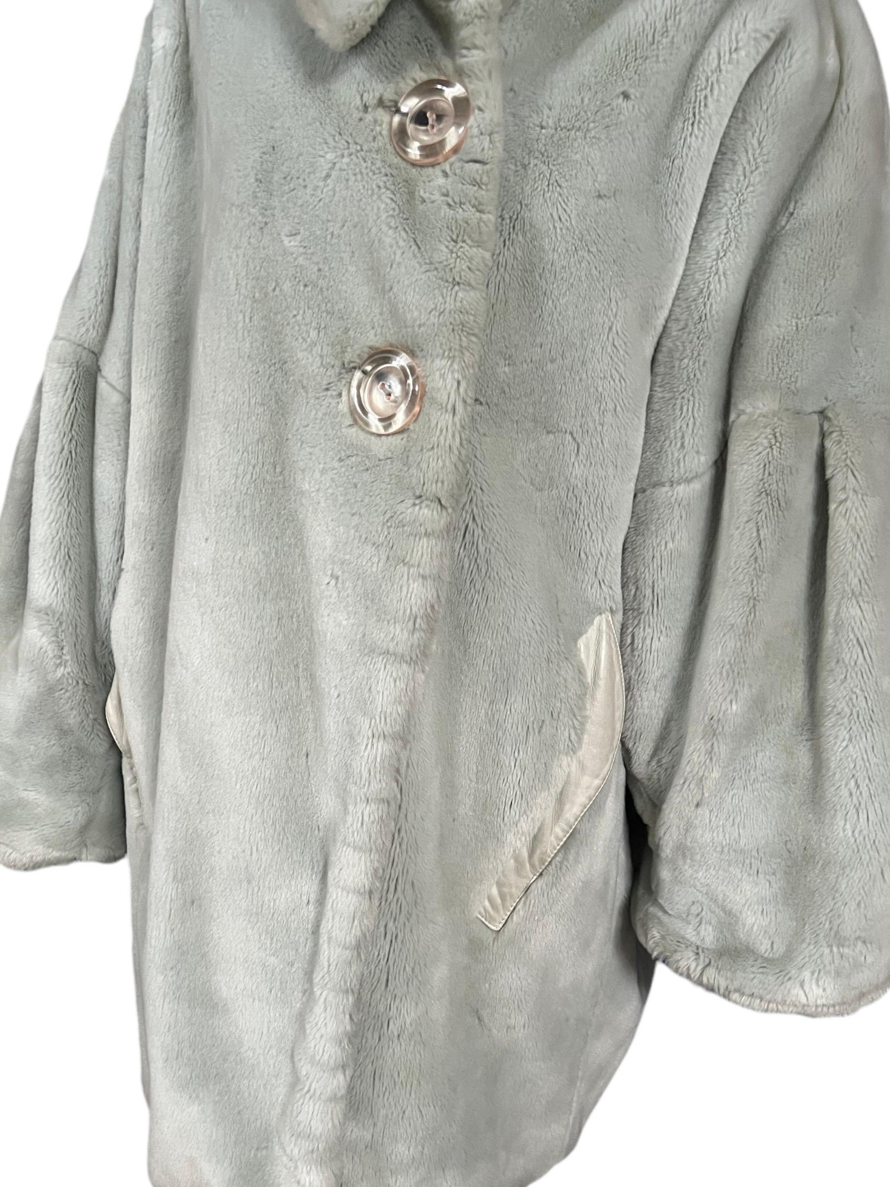 1980’s Thierry Mugler Faux Fur Oversized Coat 2