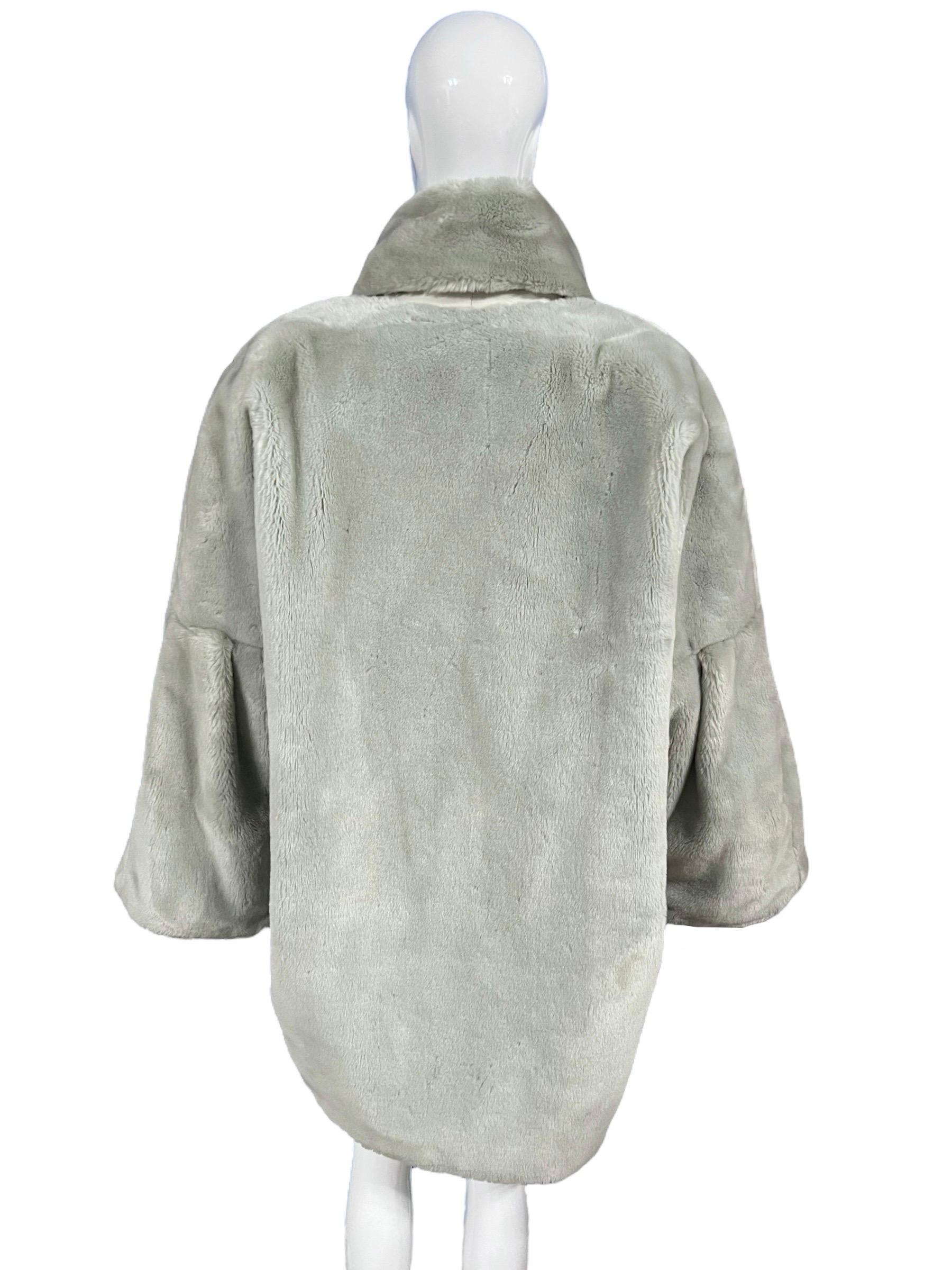 1980’s Thierry Mugler Faux Fur Oversized Coat 3