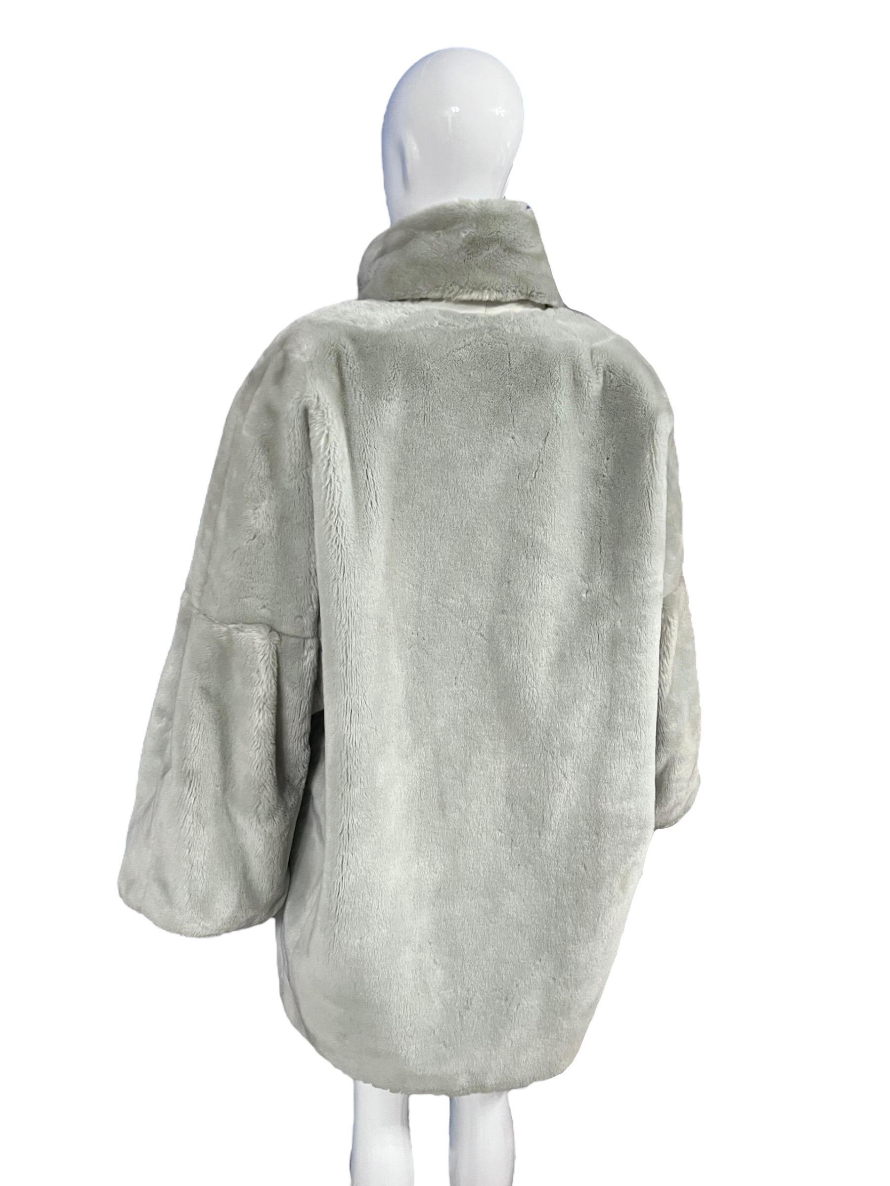 1980’s Thierry Mugler Faux Fur Oversized Coat 4