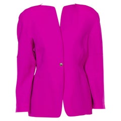 1980S THIERRY MUGLER Fuchia Wool Single Button Jacket