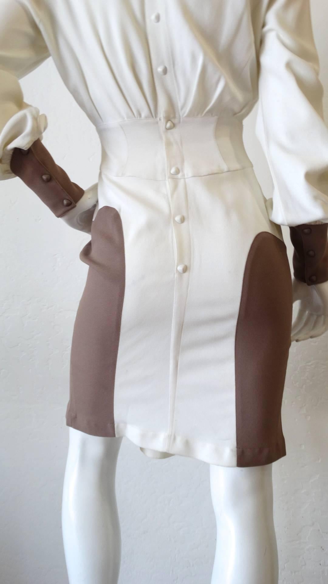 Women's 1980s Thierry Mugler Futuristic Baby Doll Dress