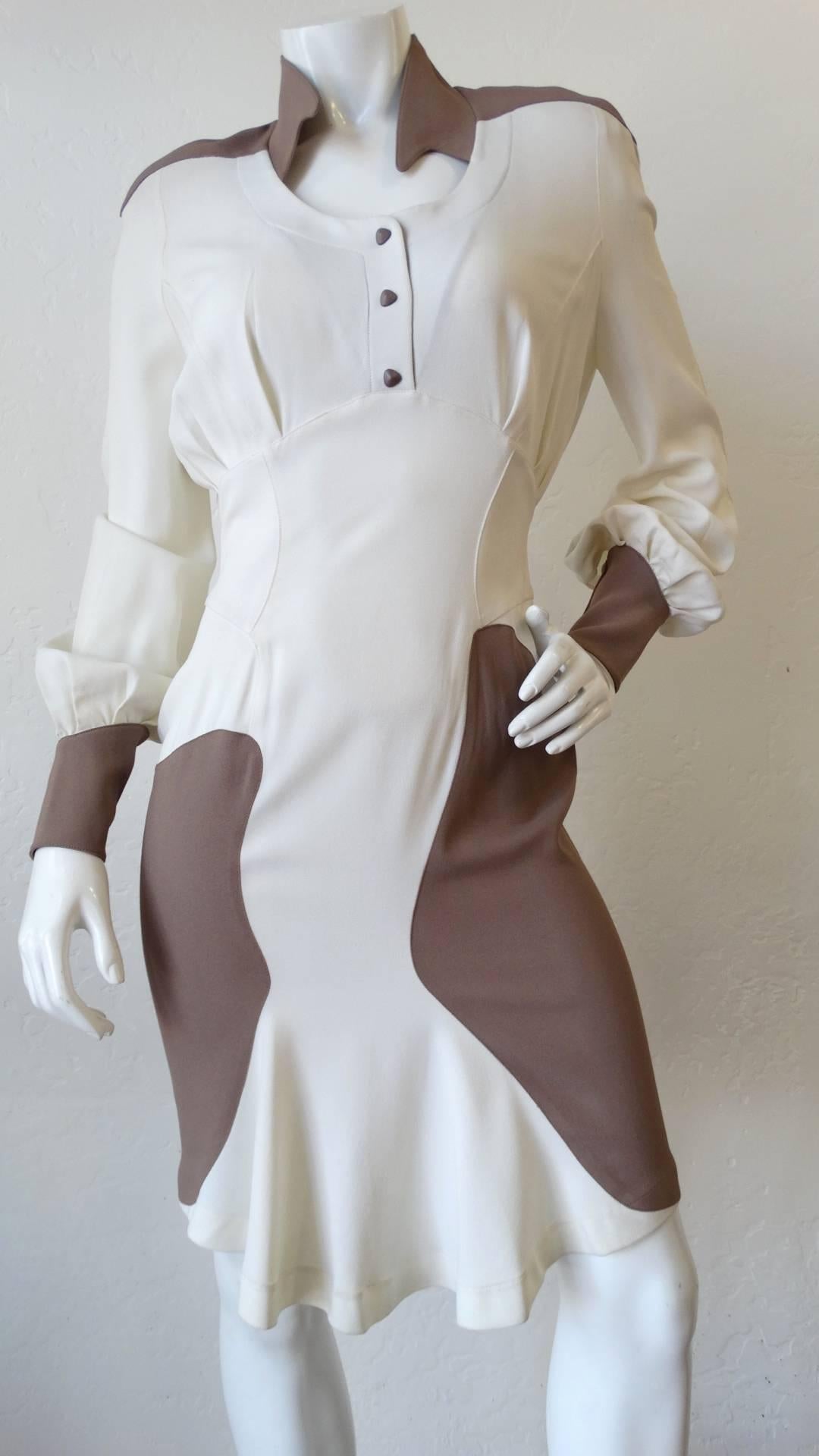 1980s Thierry Mugler Futuristic Baby Doll Dress 3