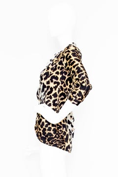 1980s Thierry Mugler Leopard Print Silk Jacket