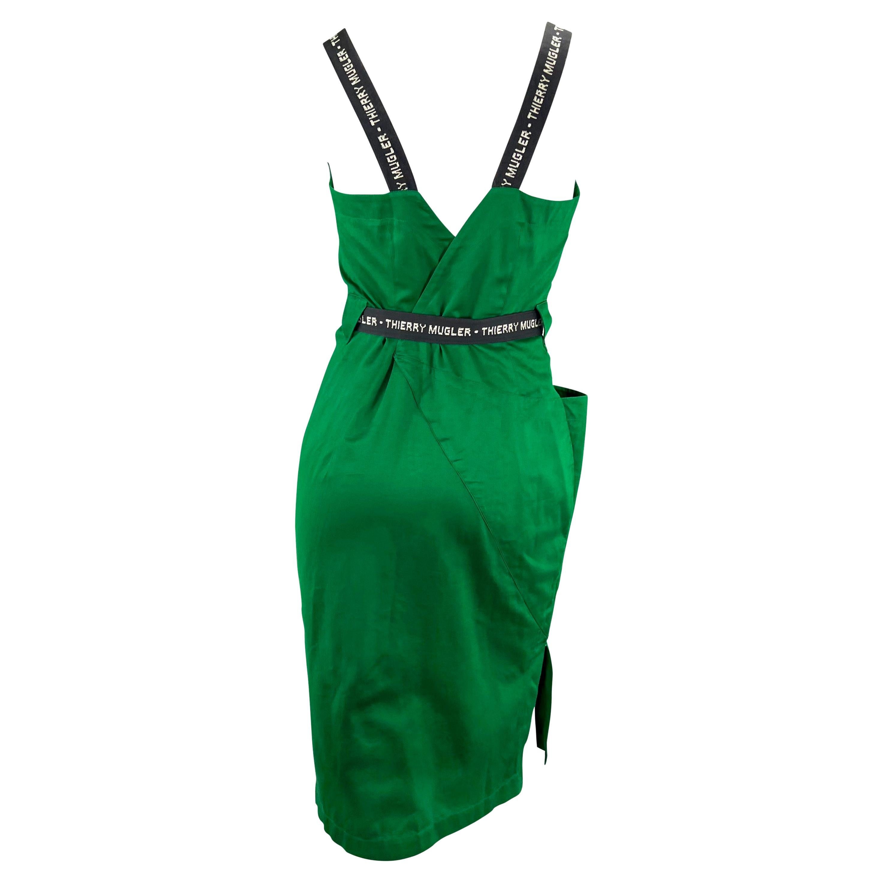 90s thierry mugler green dress