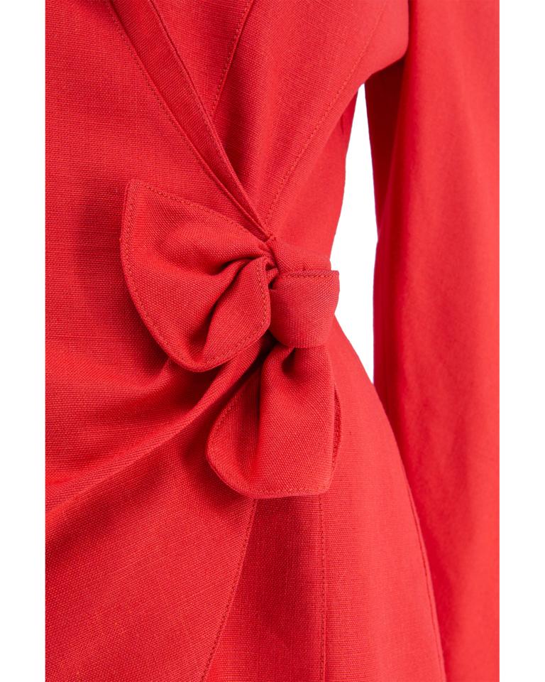 1980s Thierry Mugler Red Jacket For Sale 8