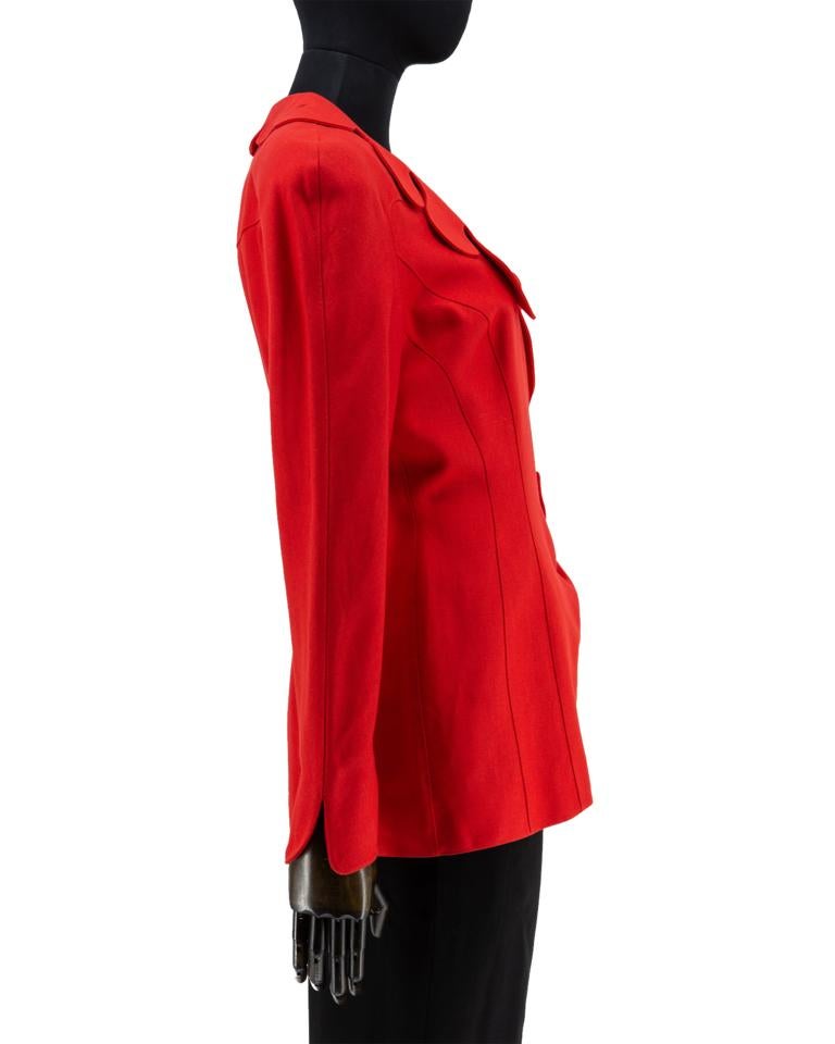 1980s Thierry Mugler Red Jacket For Sale 9
