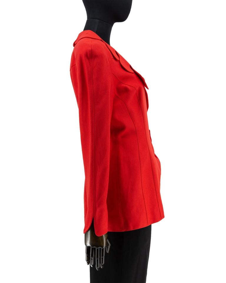 1980s Thierry Mugler Red Jacket For Sale 12