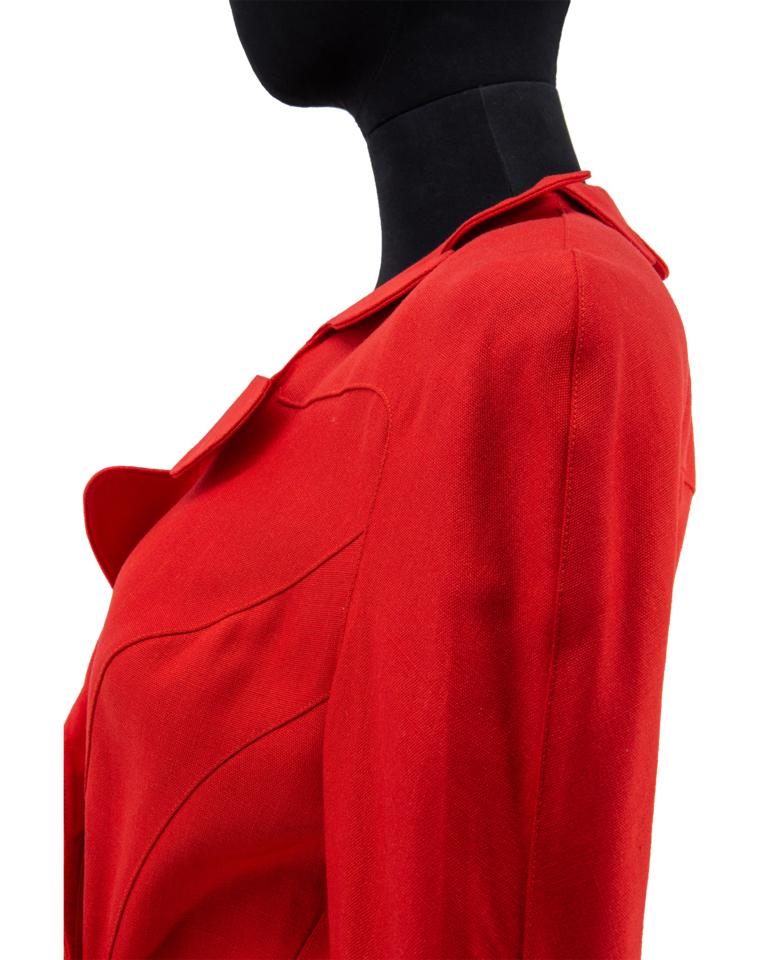 1980s Thierry Mugler Red Jacket For Sale 3
