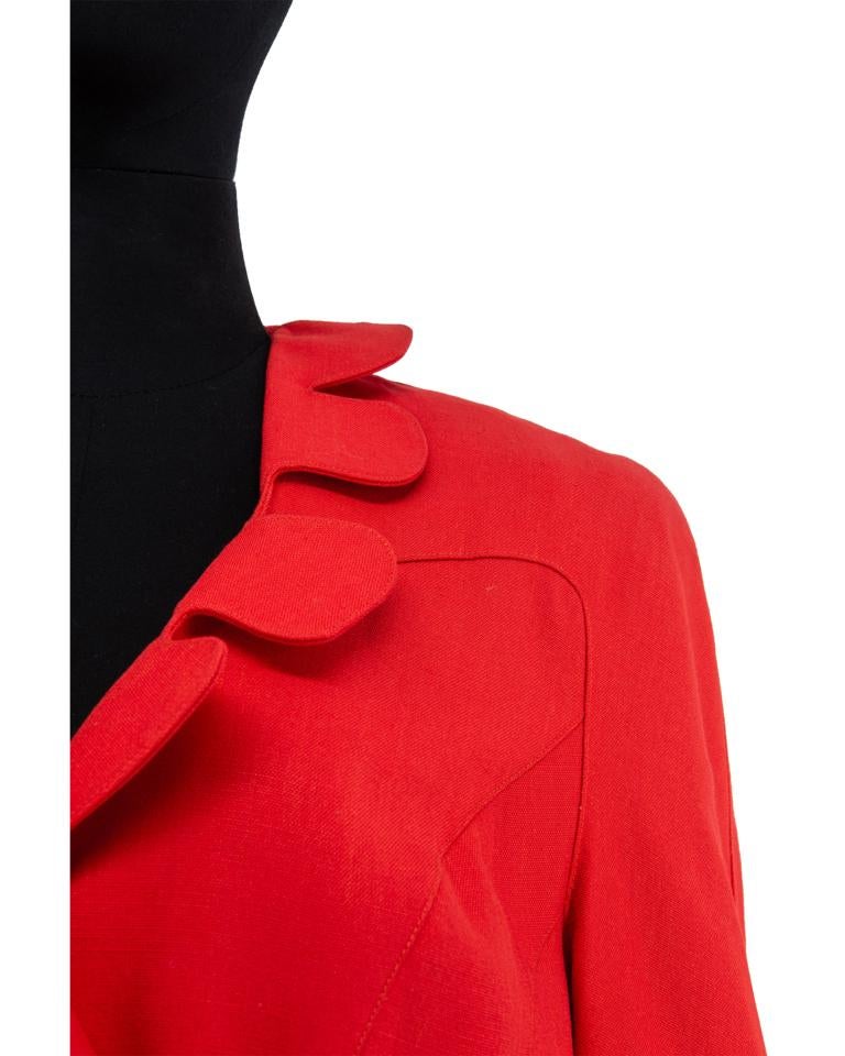 1980s Thierry Mugler Red Jacket For Sale 5