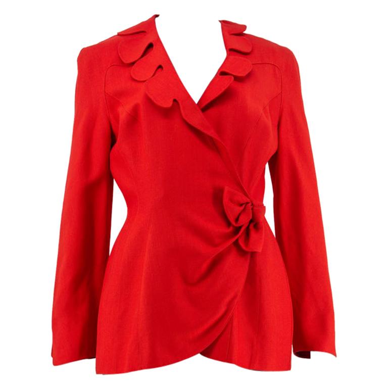 1980s Thierry Mugler Red Jacket For Sale