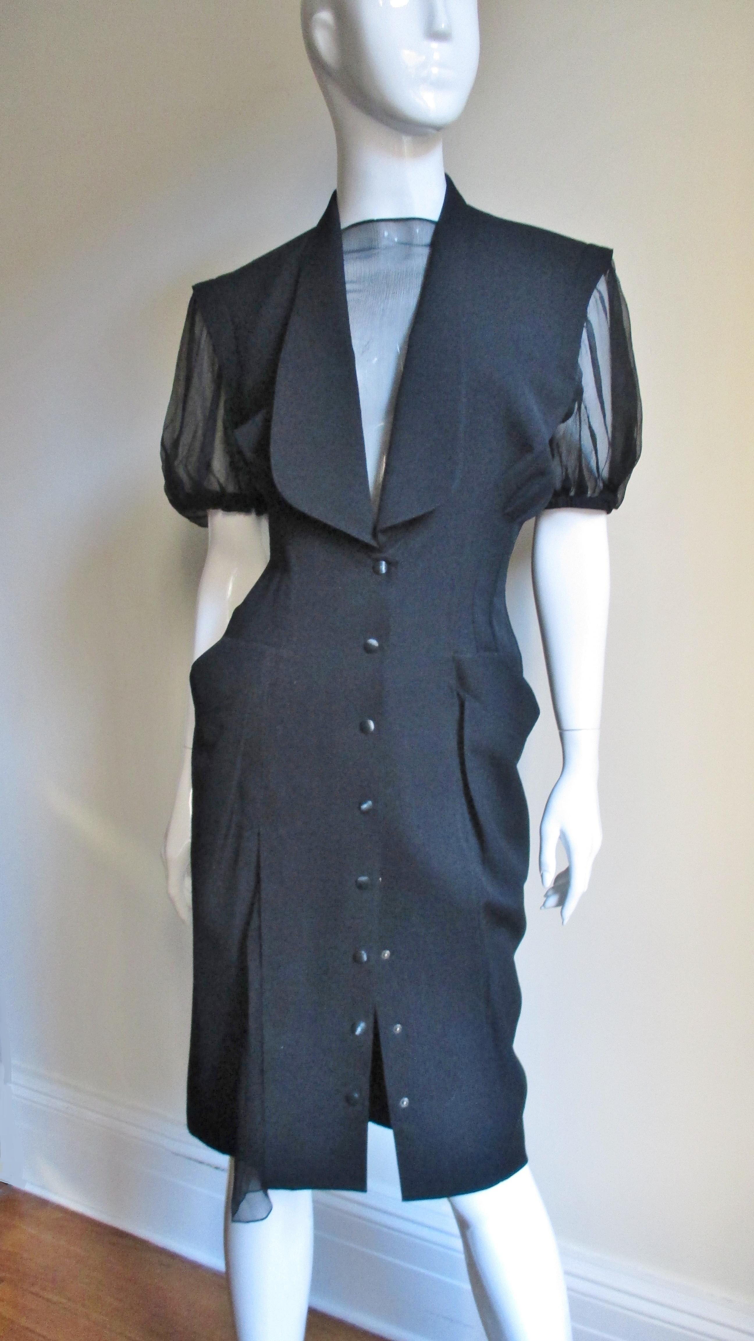 1980s Thierry Mugler Short Sleeves/Detachable Long Sleeves 5