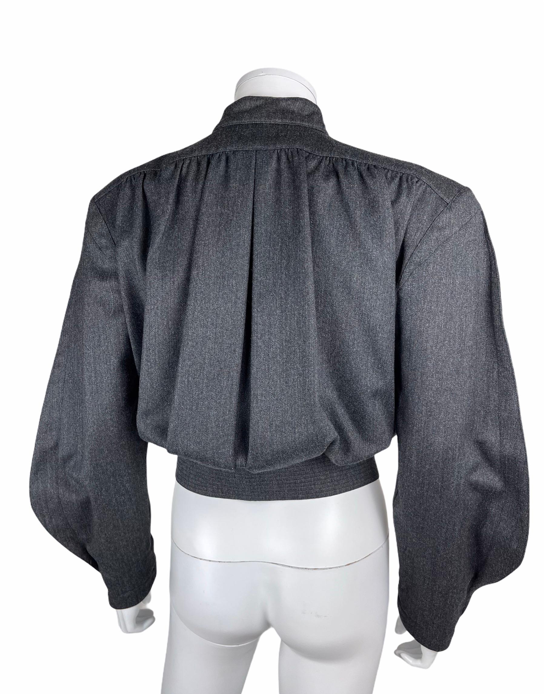 FW86 Thierry Mugler Space Age / Soviet Union Jacket Bold Shoulders Belted Waist 4