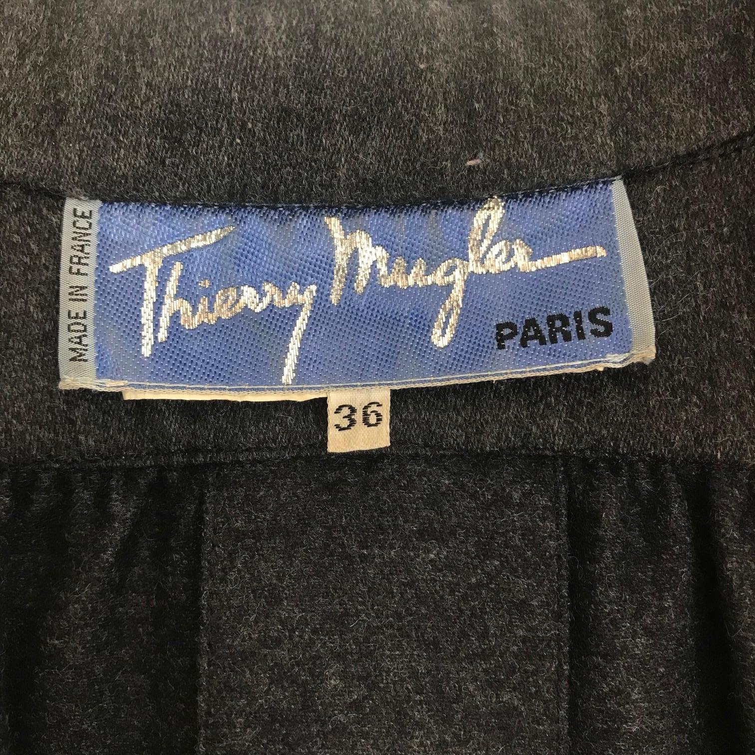 FW86 Thierry Mugler Space Age / Soviet Union Jacket Bold Shoulders Belted Waist 5