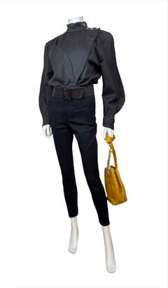 FW86 Thierry Mugler Space Age / Soviet Union Jacket Bold Shoulders Belted Waist