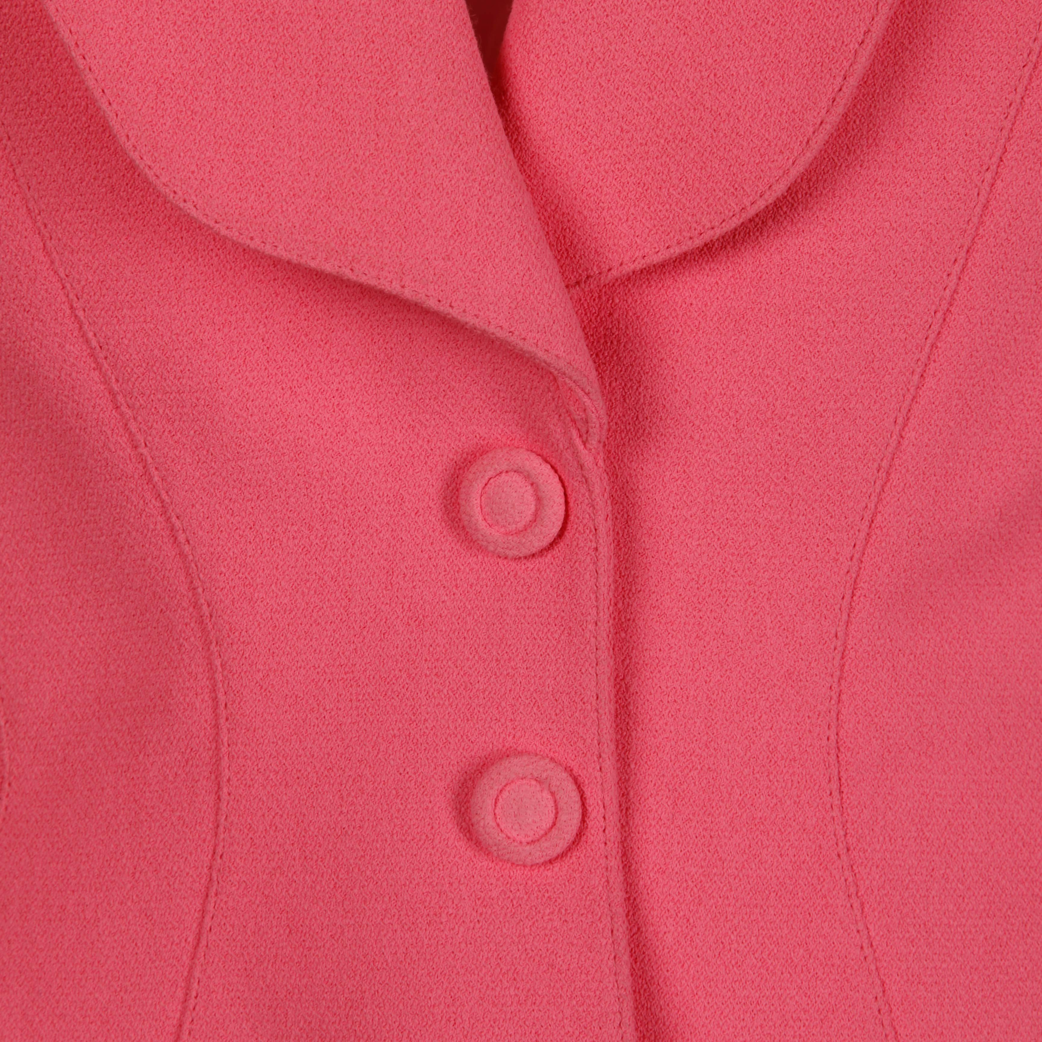 1980s Thierry Mugler Vintage Bubblegum Pink Jacket + Skirt Suit 2-Piece Ensemble 1