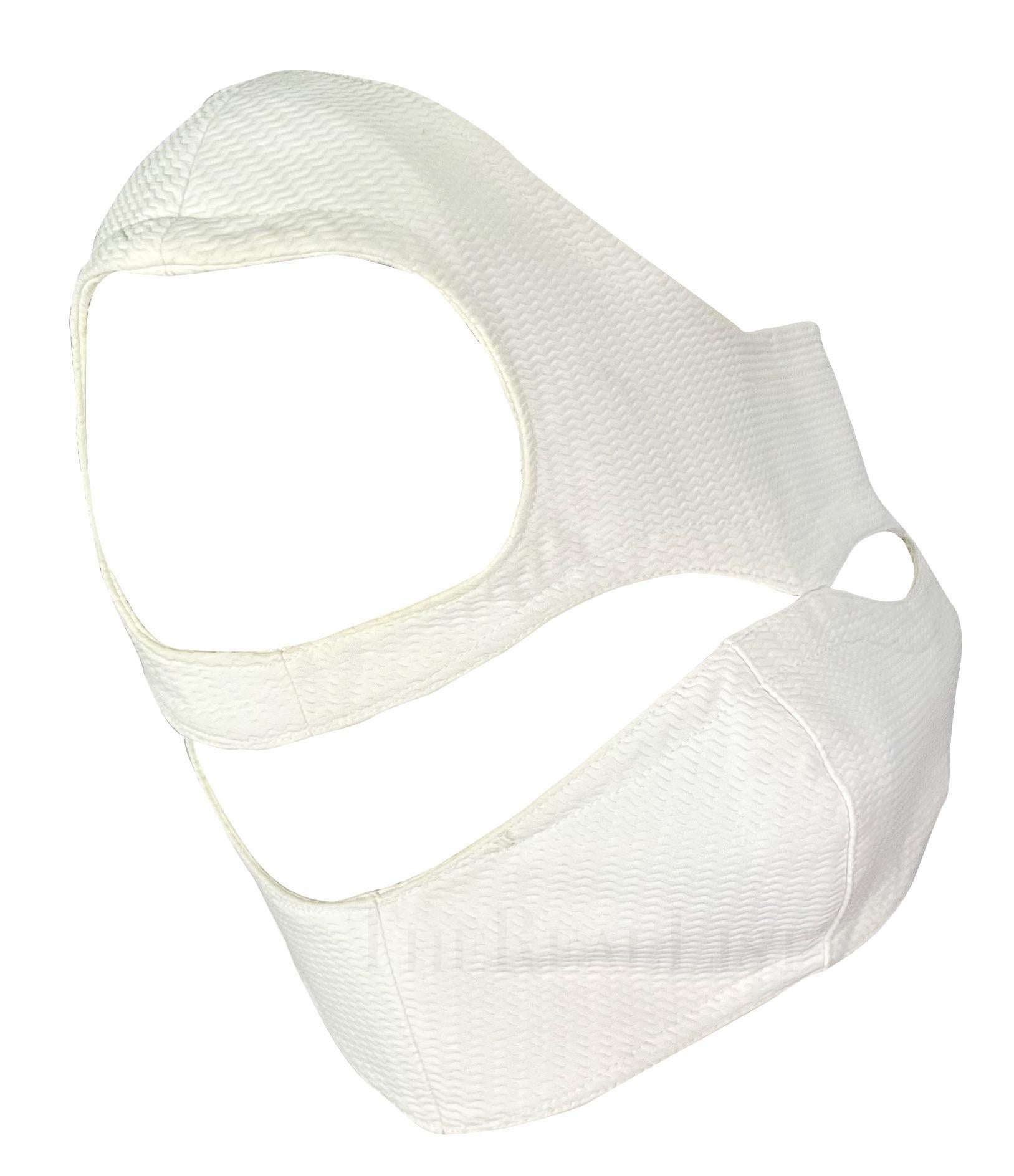 Thierry Mugler de los años 80 Top recortado texturizado blanco en venta 2