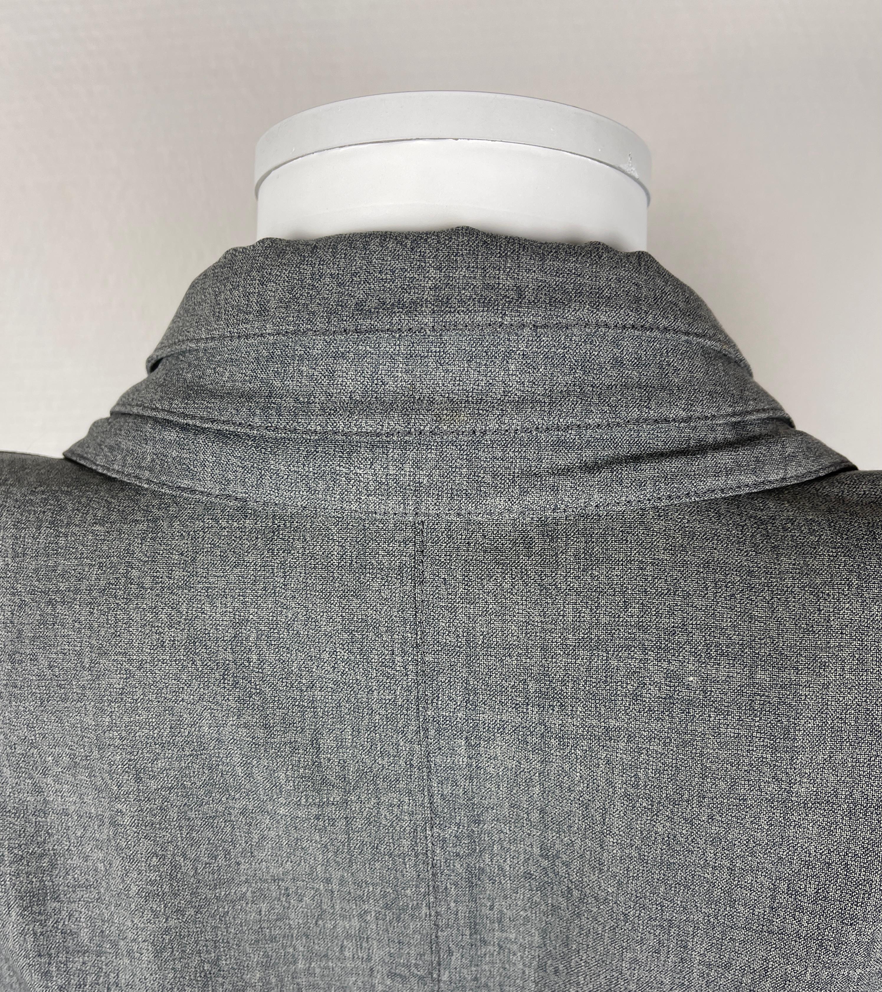 1980's Vintage Thierry Mugler Jacket Grey Worsted Wool  1