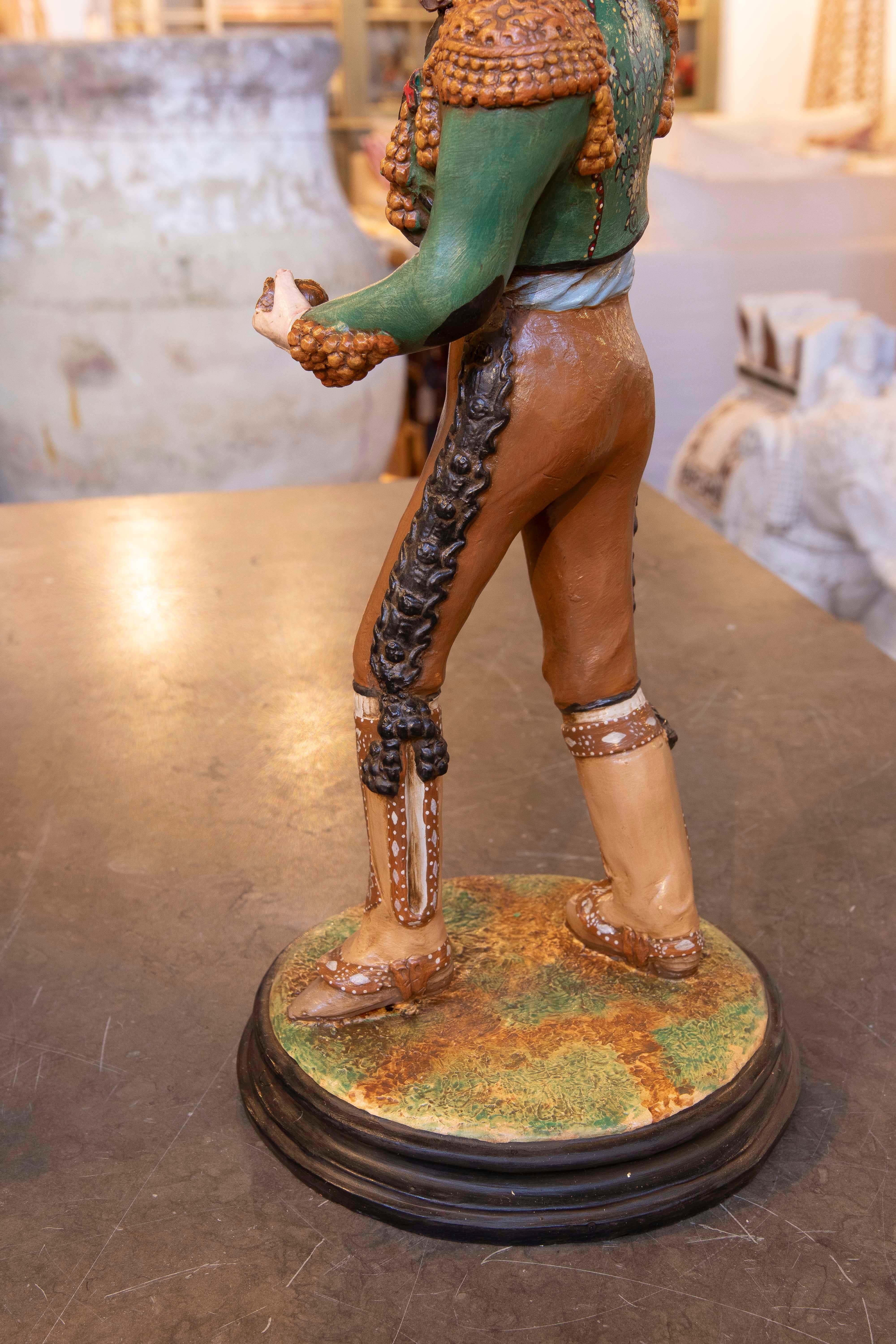 1980s Three Hand-painted Andalusian Terracotta Figures Signed Jiménez Mariscal 15