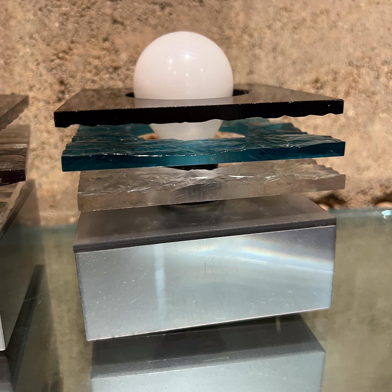 Plastic 1980s Three Italian Sconces Stacked Plexiglass Style after Artemide Italy For Sale