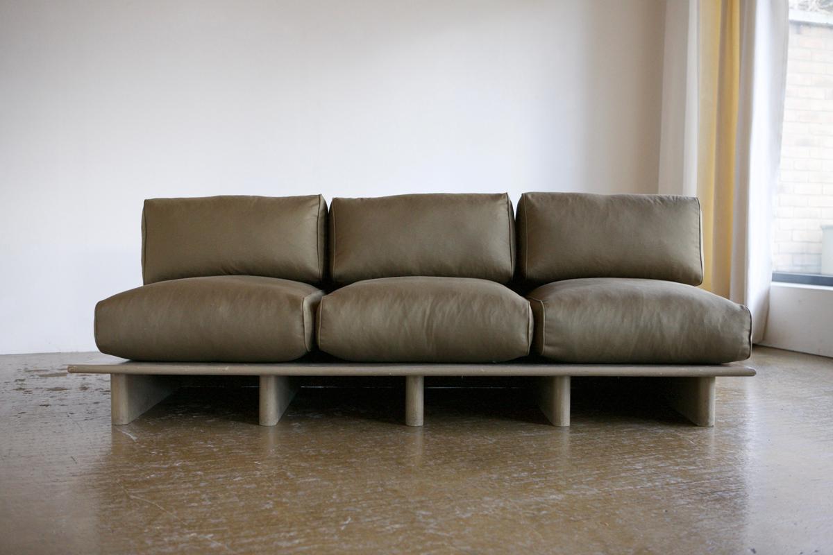 Cotton 1980's Three Seater Sofa