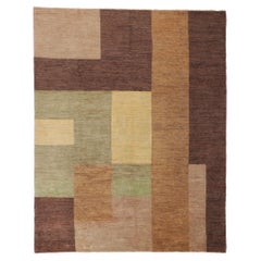 1980's Tibetan Odegard Carpet with Modern Cubist Bauhaus Style