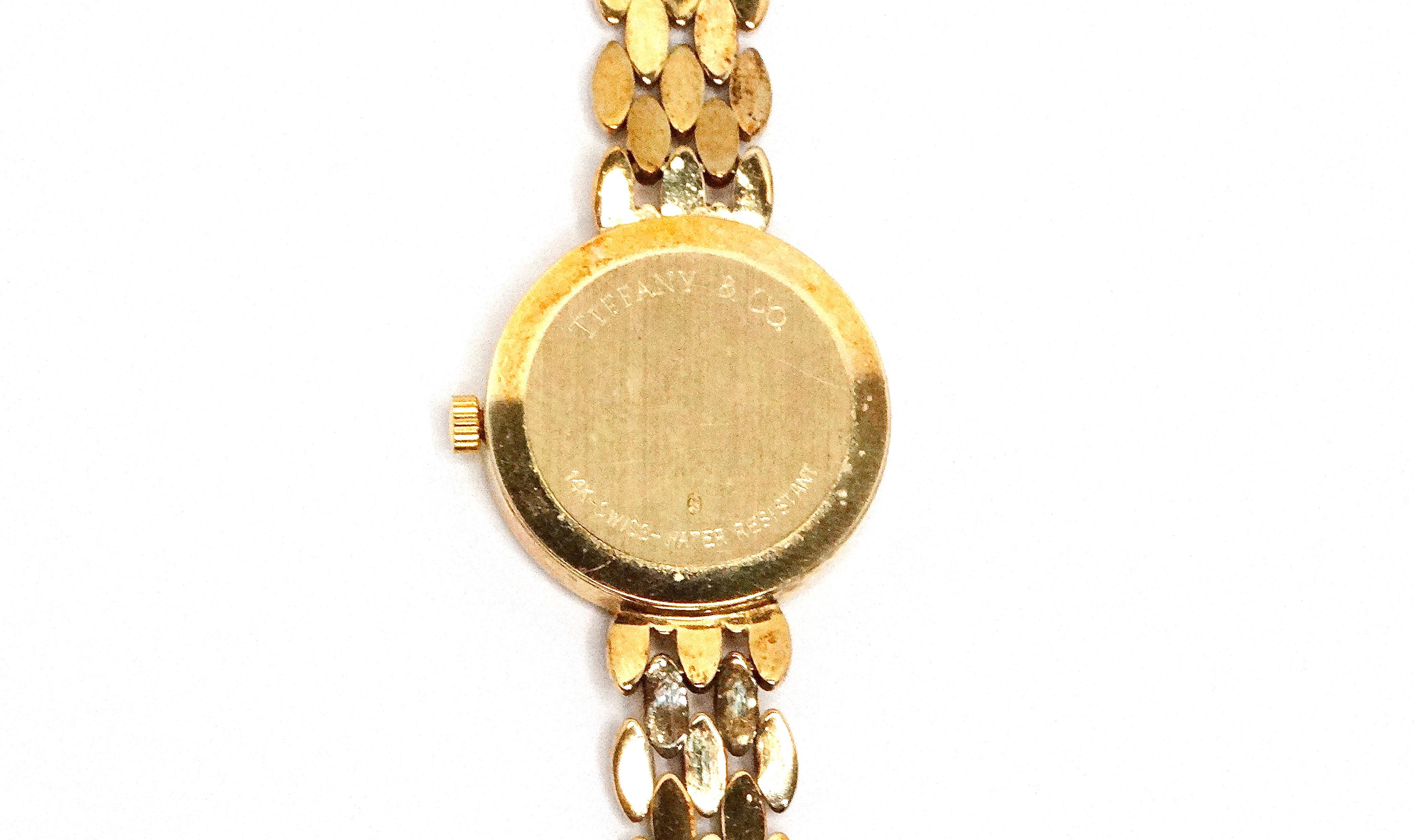 1980s Tiffany & Co. 14k Yellow Gold Round Face Classic Wristwatch 3