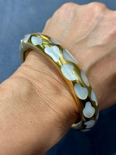 1980s Angela Cummings for Tiffany & Co. 18k gold and mother of pearl bangle