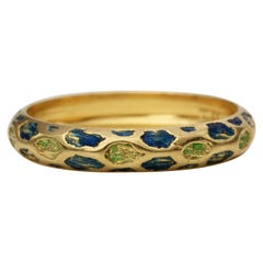 1980s Tiffany & Co. Panther Pattern Enamel and 18 Karat Gold Band