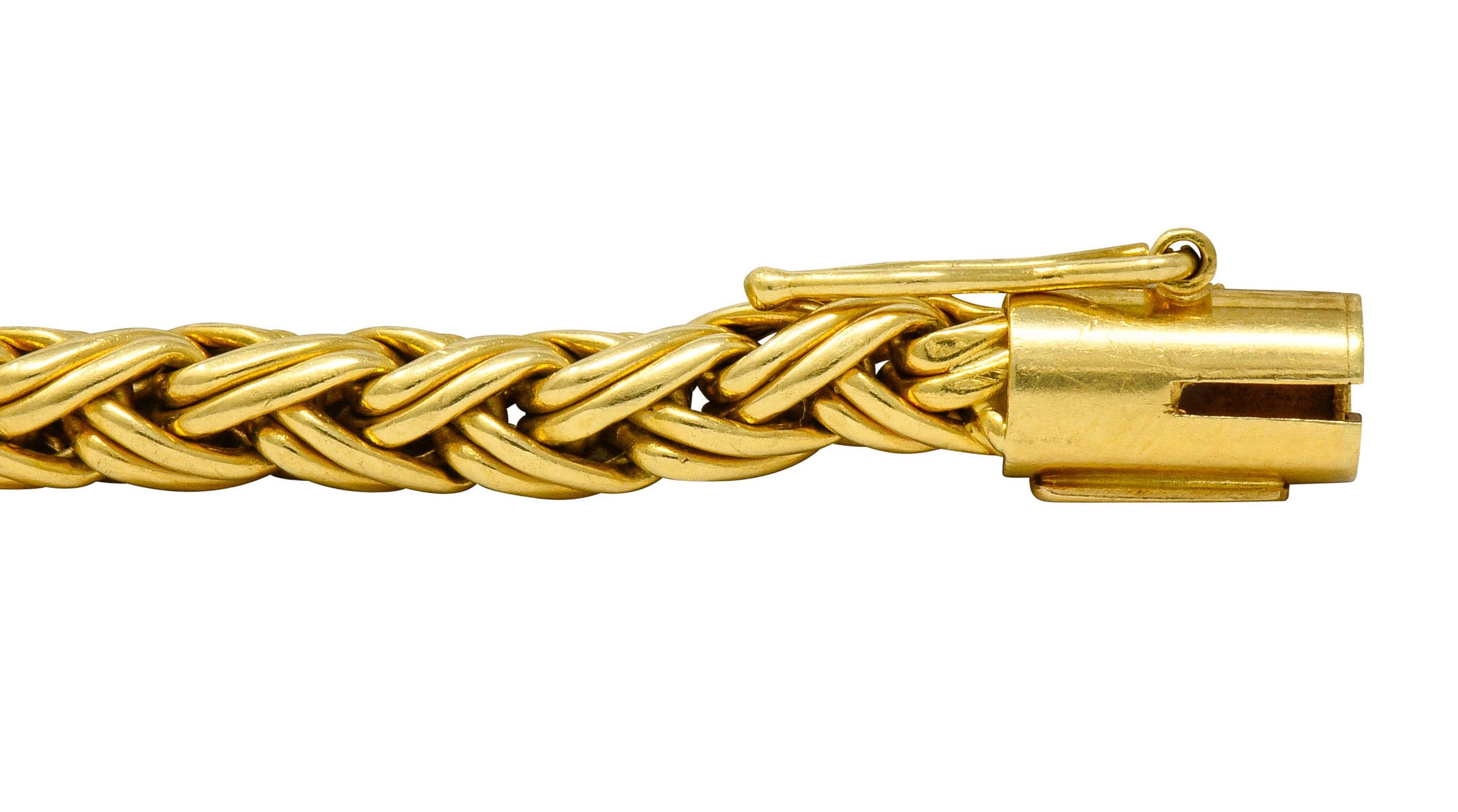 Contemporary 1980s Tiffany & Co. Vintage 18 Karat Gold Wheat Chain Bracelet