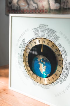 1980s "Time Comparison" World Clock  Unique 24Hour International Time Wall Clock