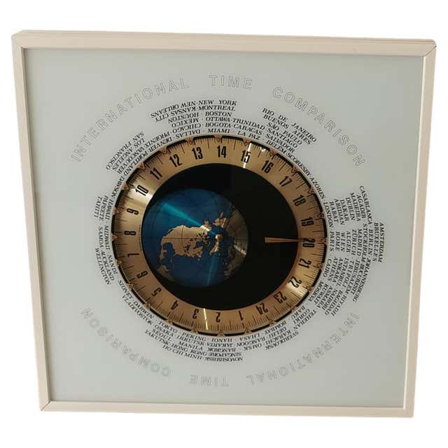World Map Clock For Sale at 1stDibs | national geographic map clock ...