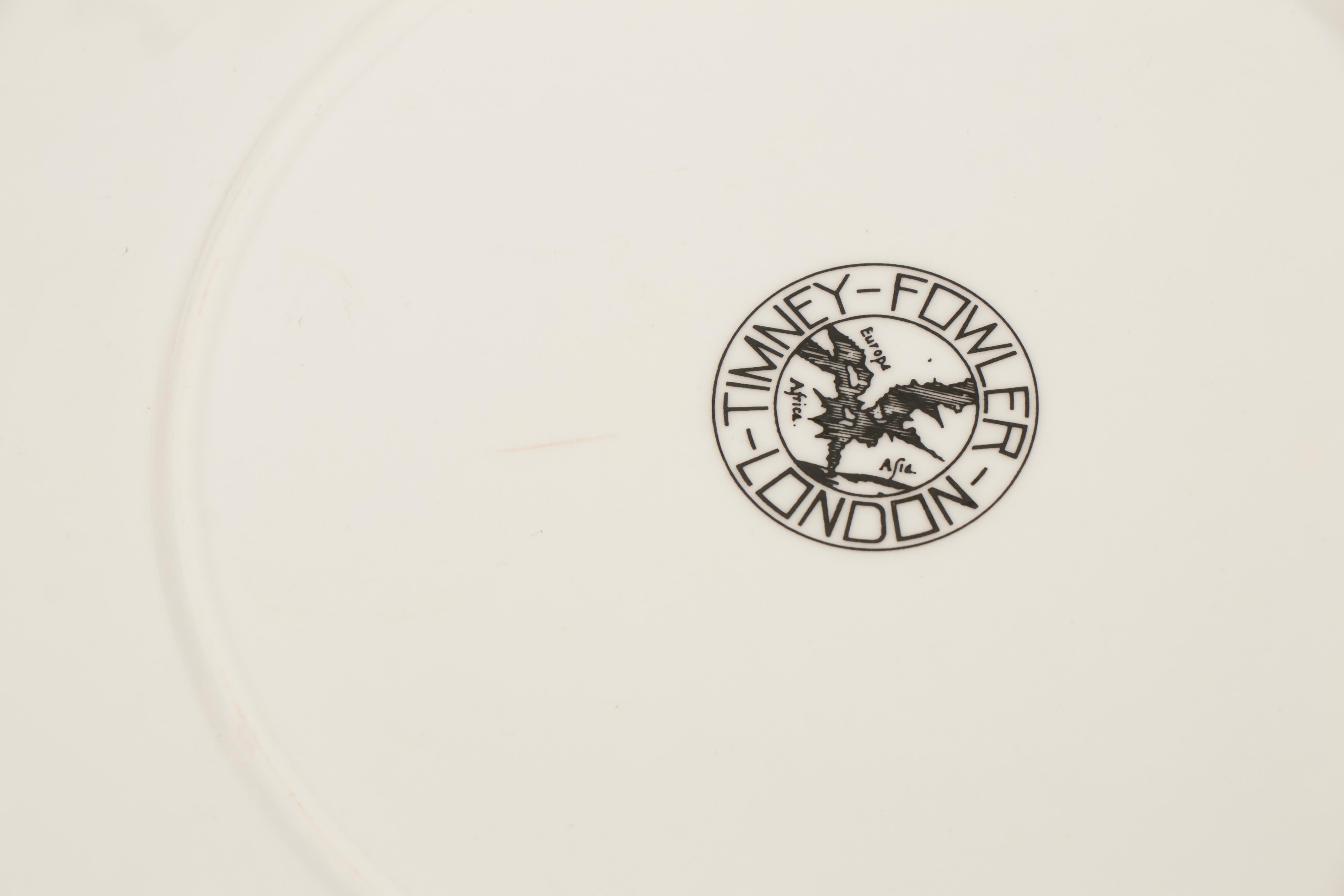 1980s Timney Fowler Black and White Ceramic Clock Plate In Good Condition In London, England