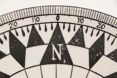 1980s Timney Fowler Black and White Compass Ceramic Plate
