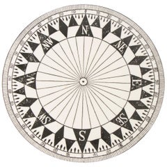 1980s Timney Fowler Black and White Compass Ceramic Plate