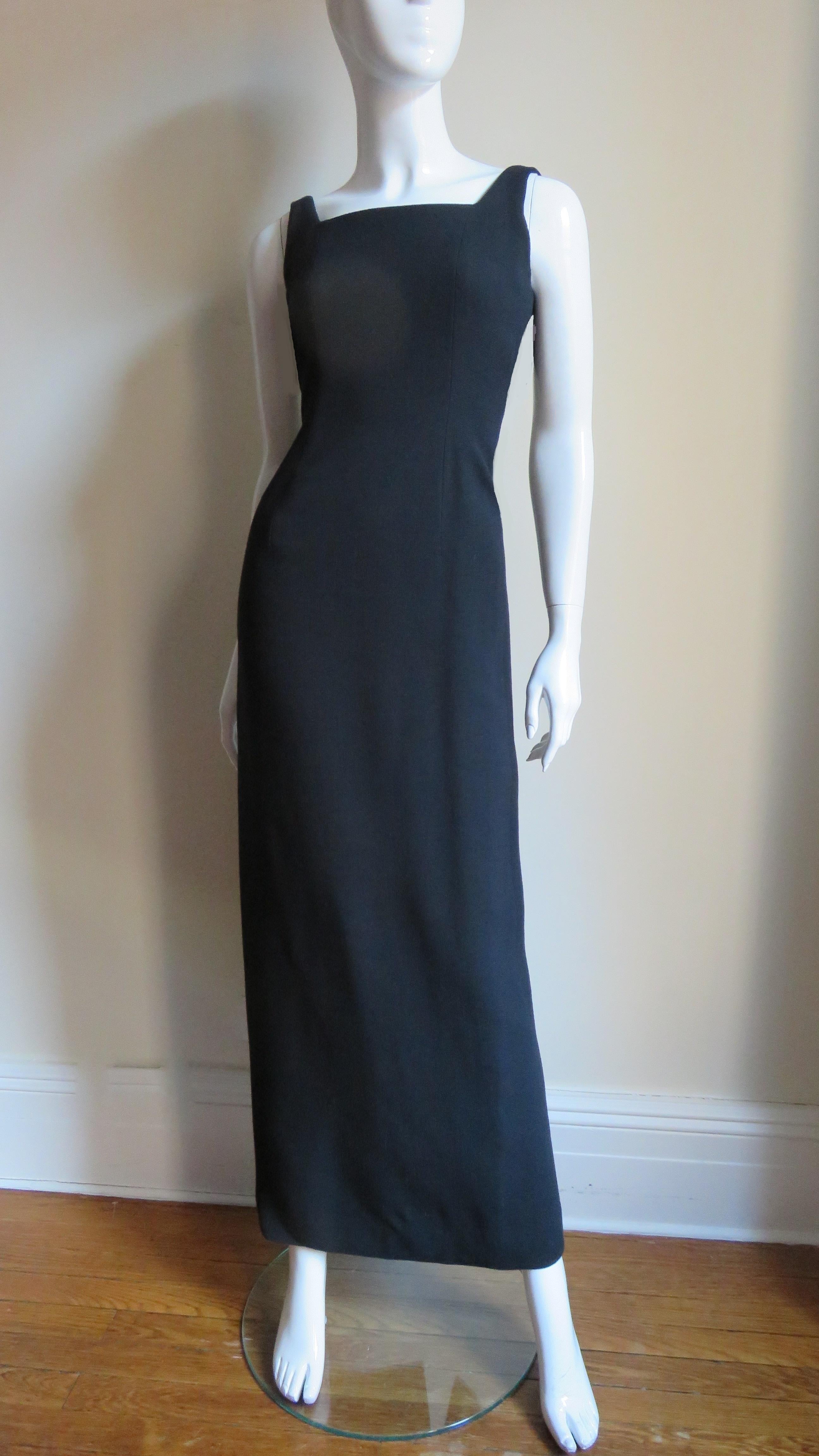 Black Todd Oldham Backless Runway Gown 1990s
