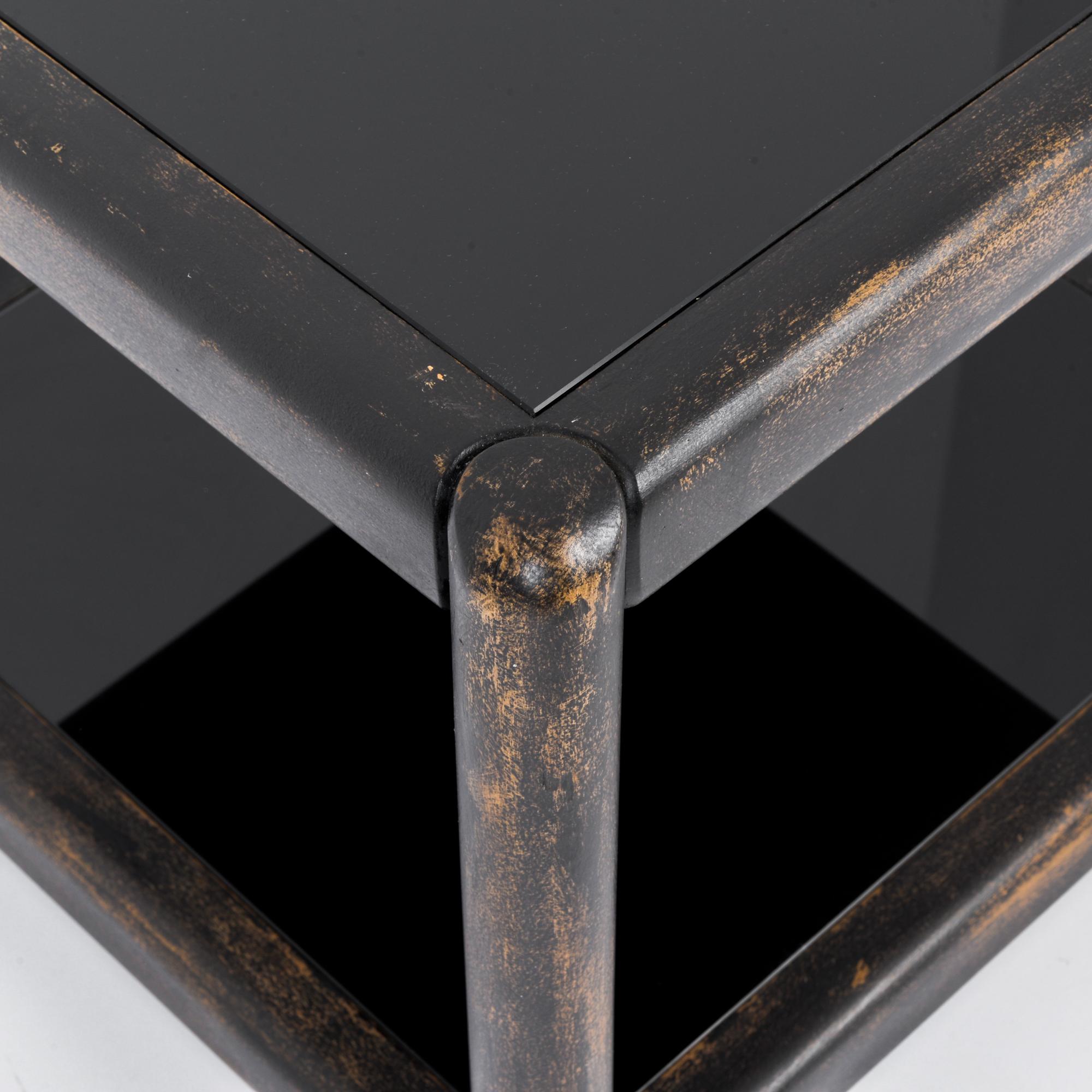 1980s TON Black Wood and Glass Side Table 4