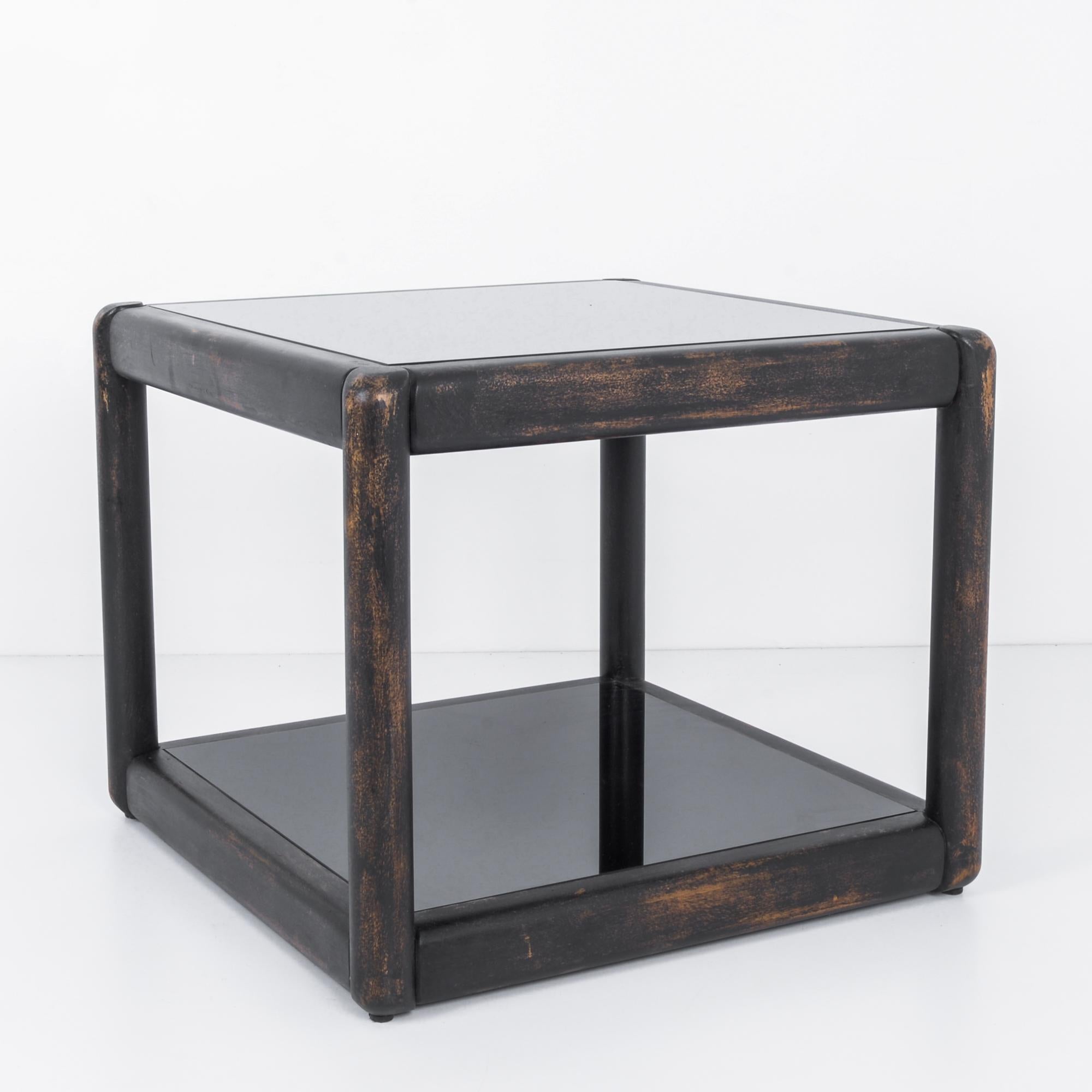 1980s TON Black Wood and Glass Side Table 5