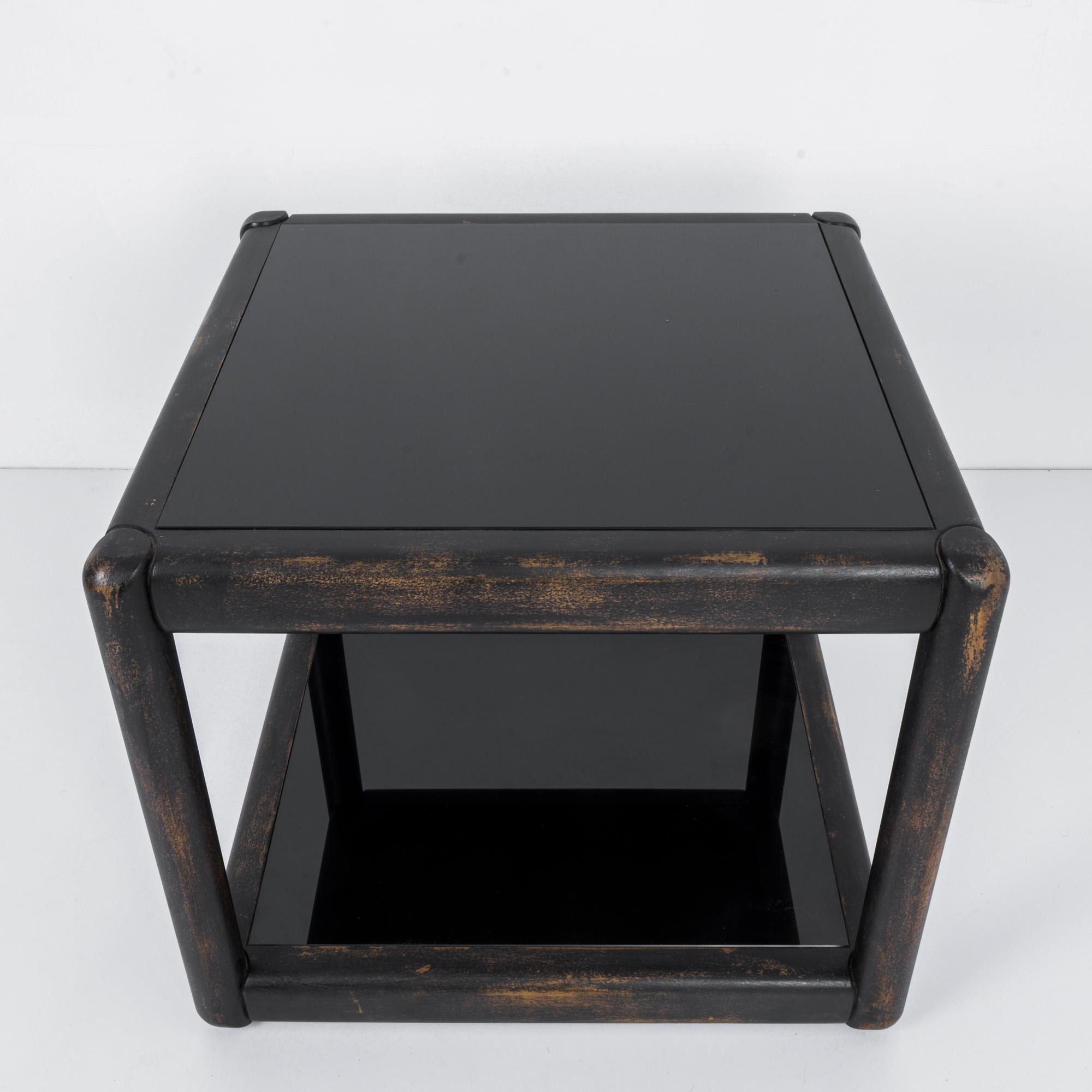 1980s TON Black Wood and Glass Side Table 6