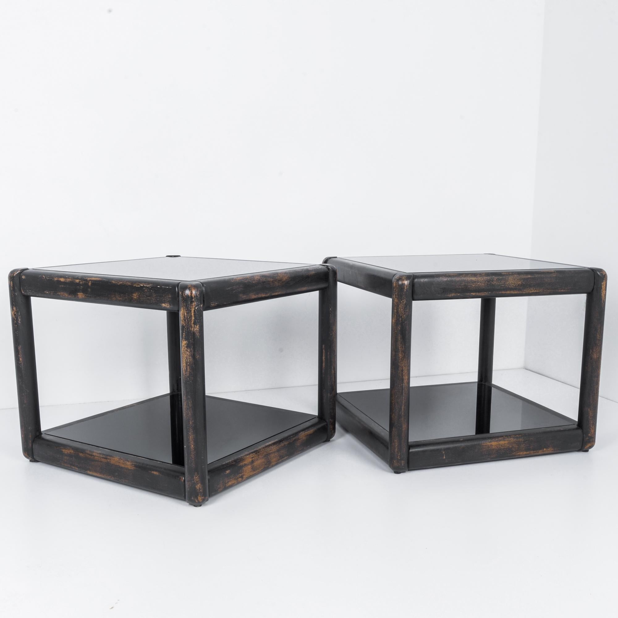 1980s TON Black Wood and Glass Side Table 10
