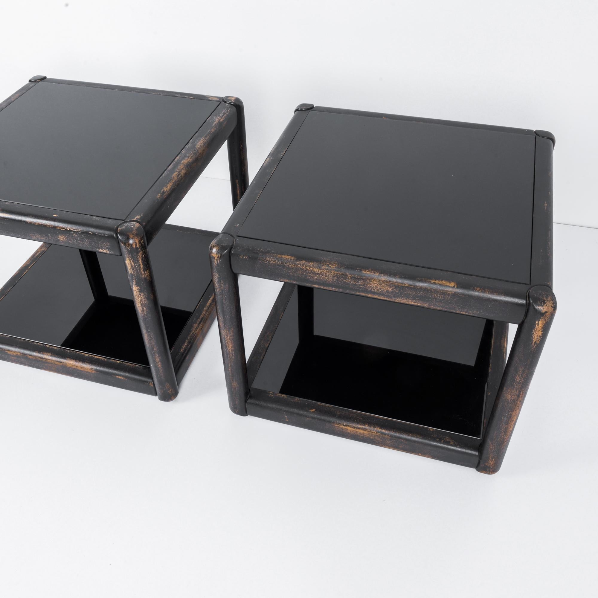 1980s TON Black Wood and Glass Side Table 12
