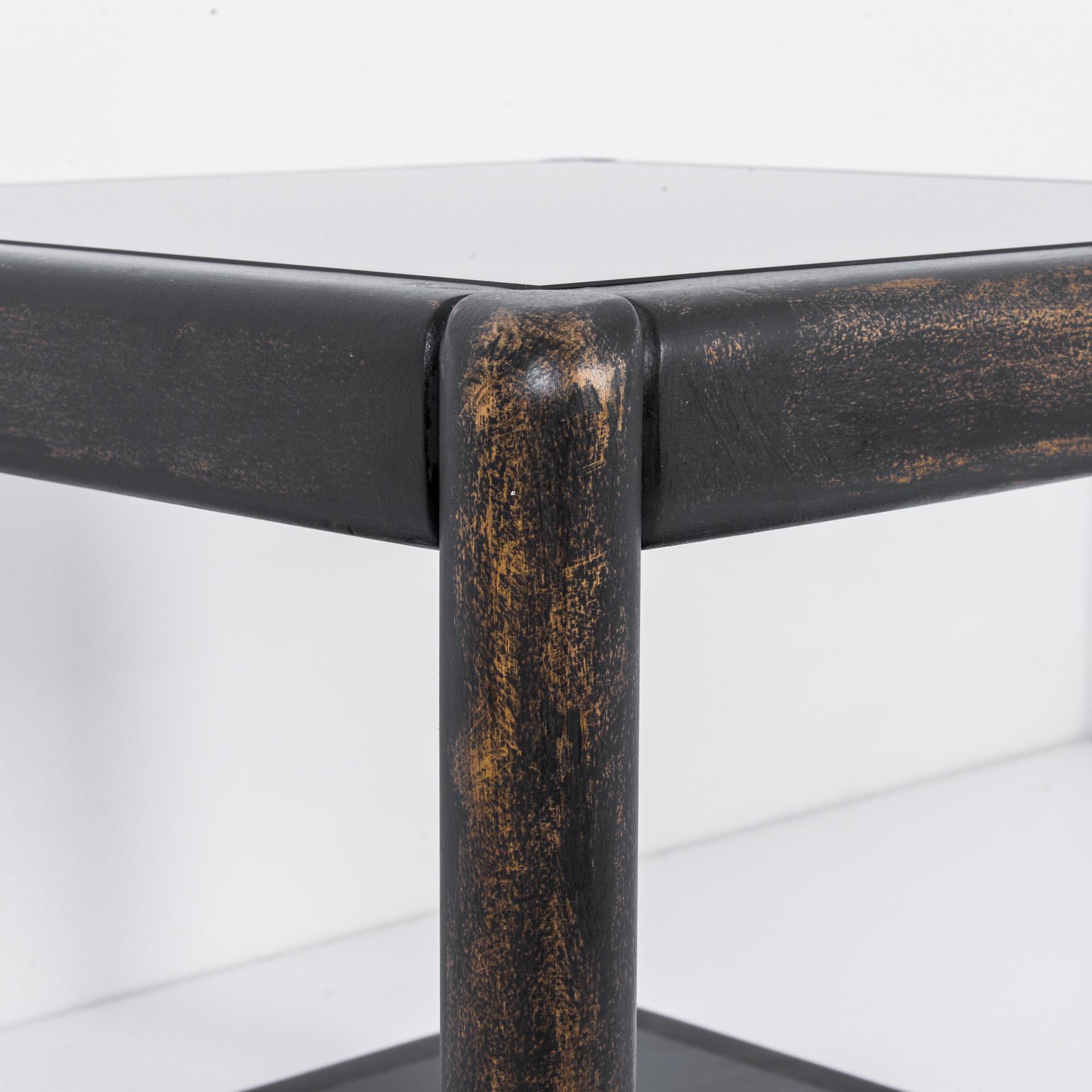 Late 20th Century 1980s TON Black Wood and Glass Side Table