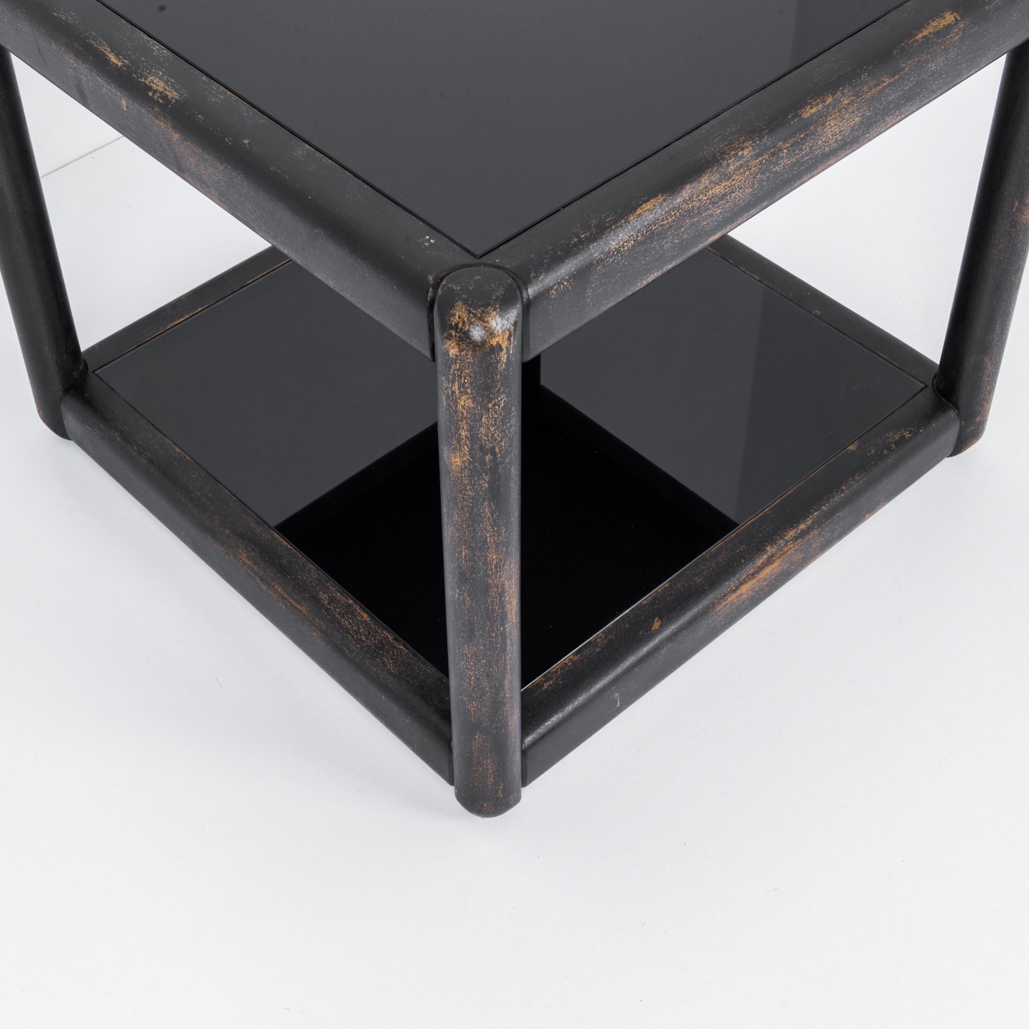 1980s TON Black Wood and Glass Side Table 2